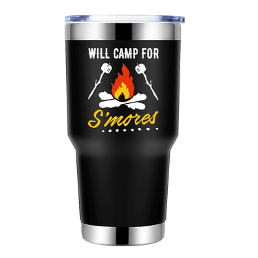 Will Camp For Smores 30oz Stainless Steel Tumbler